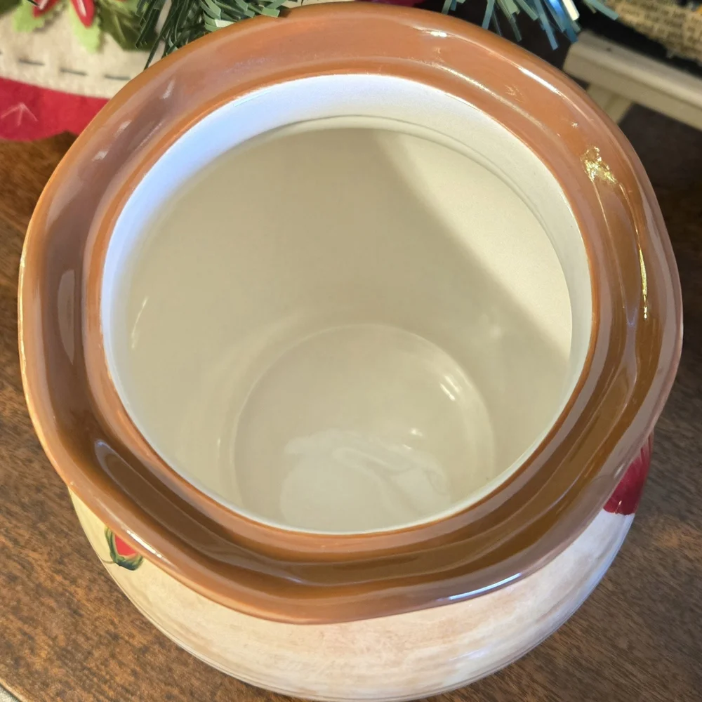 Pier 1 Imports Poppies Vase Hand-Painted Floral Earthenware 7”